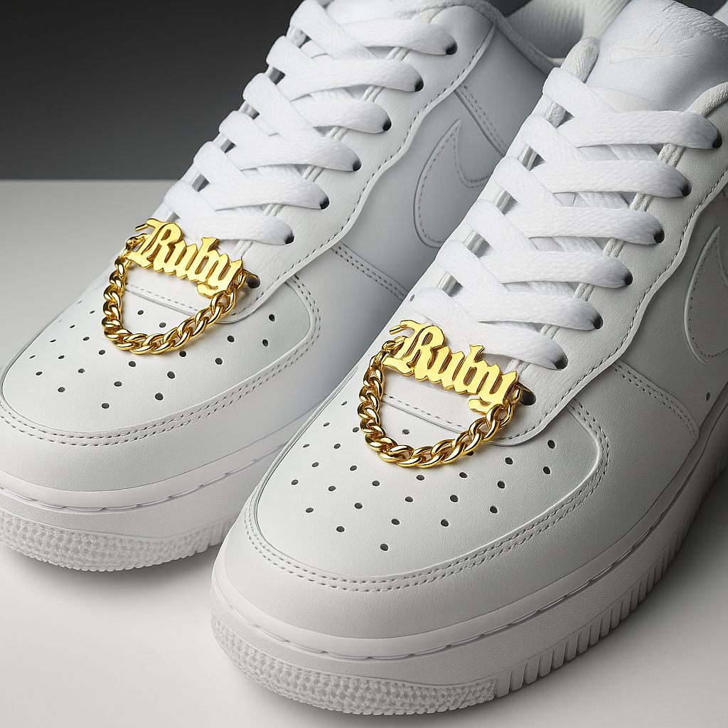 Custom 1 Pair Name Shoe Buckle Stainless Steel Cuban Chain Personalized Fashion Nickname Clip Accessories Jewelry Boyfriend Gift