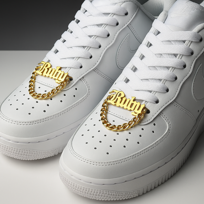 Custom 1 Pair Name Shoe Buckle Stainless Steel Cuban Chain Personalized Fashion Nickname Clip Accessories Jewelry Boyfriend Gift