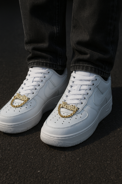 Custom 1 Pair Name Shoe Buckle Stainless Steel Cuban Chain Personalized Fashion Nickname Clip Accessories Jewelry Boyfriend Gift