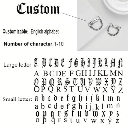 Custom 1 Pair Name Shoe Buckle Stainless Steel Cuban Chain Personalized Fashion Nickname Clip Accessories Jewelry Boyfriend Gift